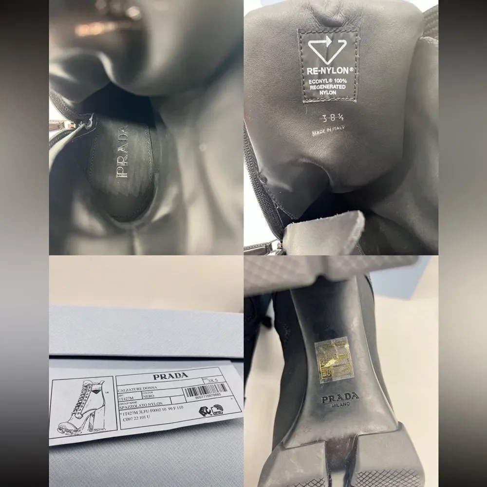 Prada 110 Leather & Nylon Hiker Booties 8.5 - Picture 9 of 9